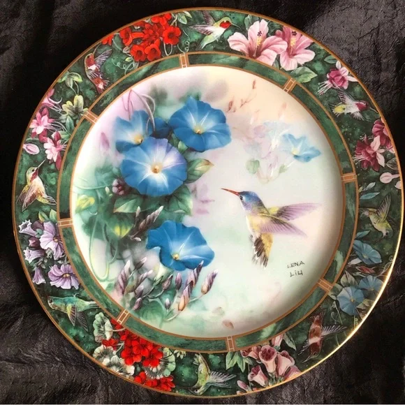 Collectible Decorative Plates: Lena Liu’s Hummingbird Treasury Set of 6 - Picture 4 of 17